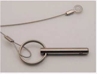 S.S. PULL PIN W/ RING AND 6" LANYARD (3091)