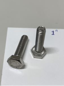 S.S 18-8 HEX CAP BOLT, 1/4"-20 X 1" (2138)